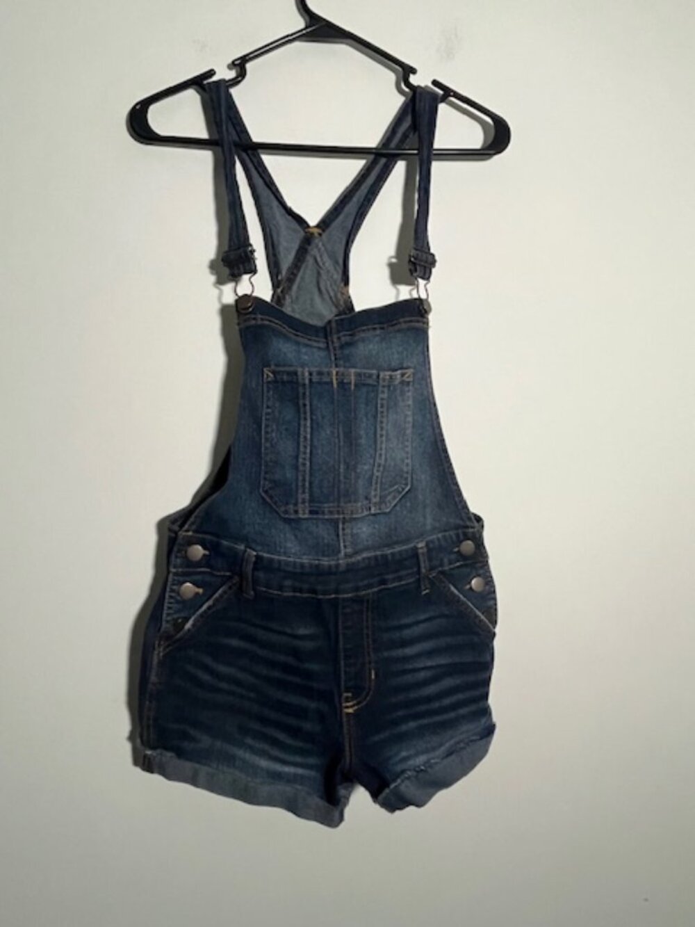 No Boundaries Denim Short Overalls Size Medium 7-9